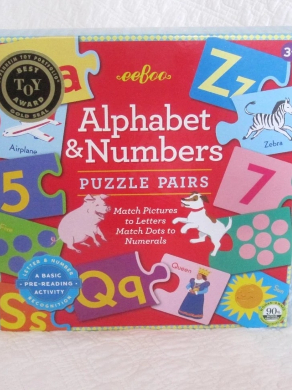 Alphabet & Numbers Puzzle Pairs - Red
